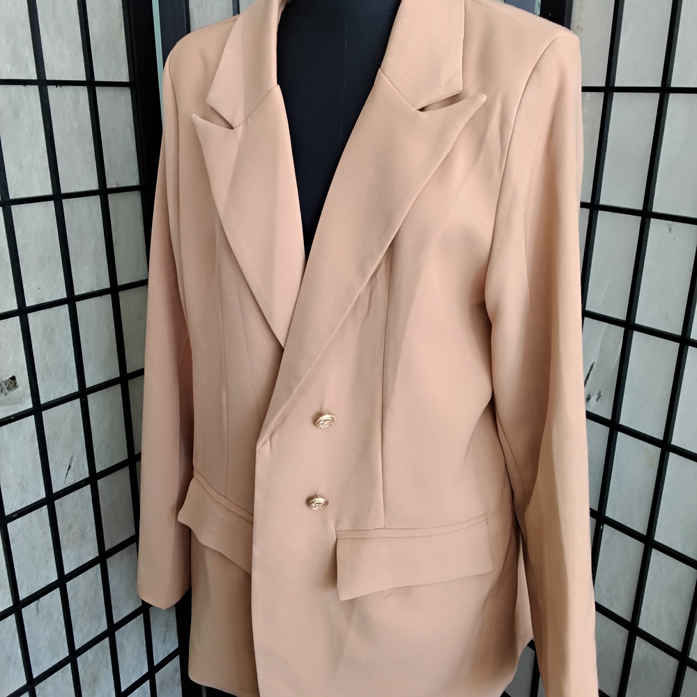 Not Rated Women's Blazer in Tan with Gold Buttons
